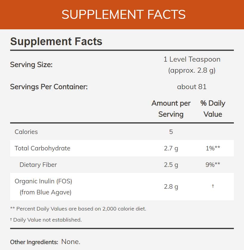 NOW Certified Organic Inulin Prebiotic Pure Powder