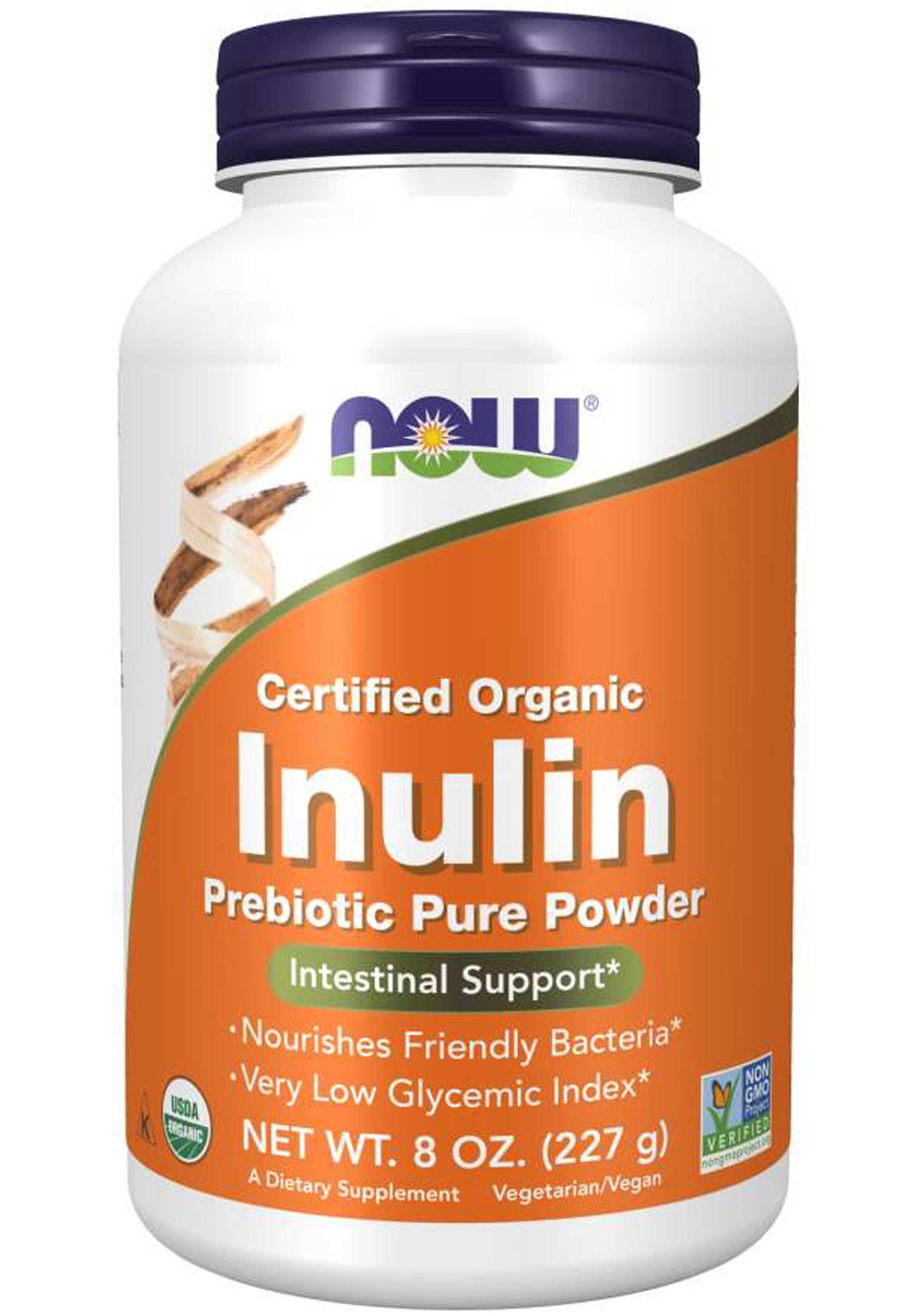 NOW Certified Organic Inulin Prebiotic Pure Powder