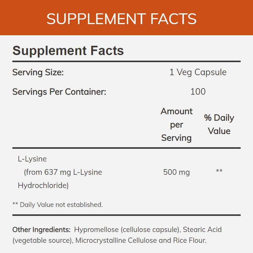 NOW L-Lysine 500 mg
