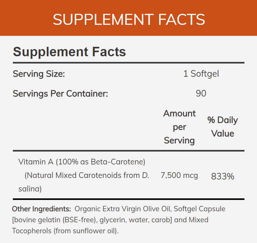 NOW Natural Beta Carotene 25,000 IU