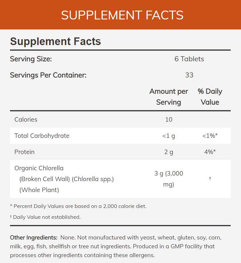 NOW Organic Chlorella 500 mg