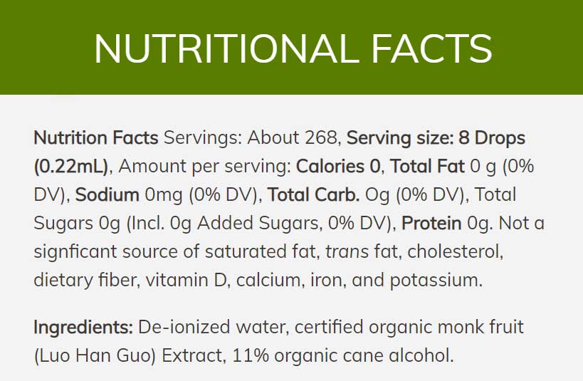 NOW Organic Monk Fruit Liquid Sweetener