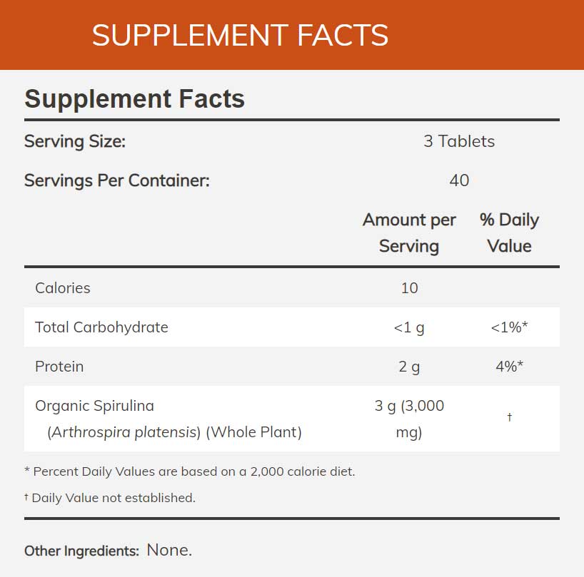 NOW Certified Organic Spirulina