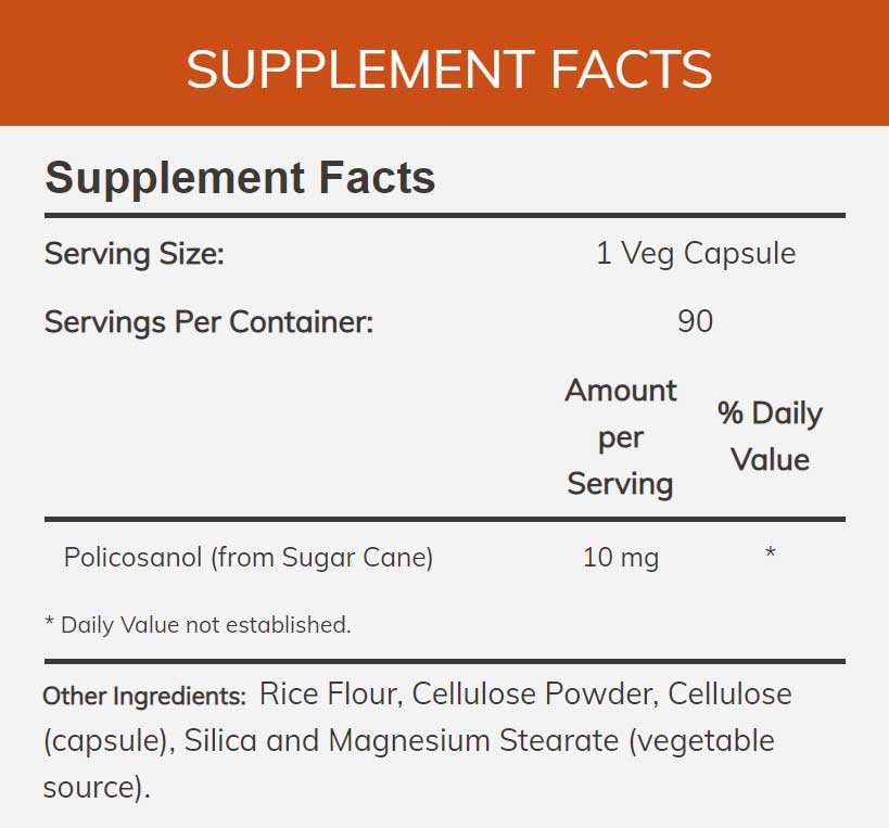 NOW Policosanol 10 mg