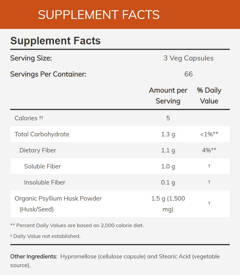 NOW Psyllium Husk Caps 500 mg