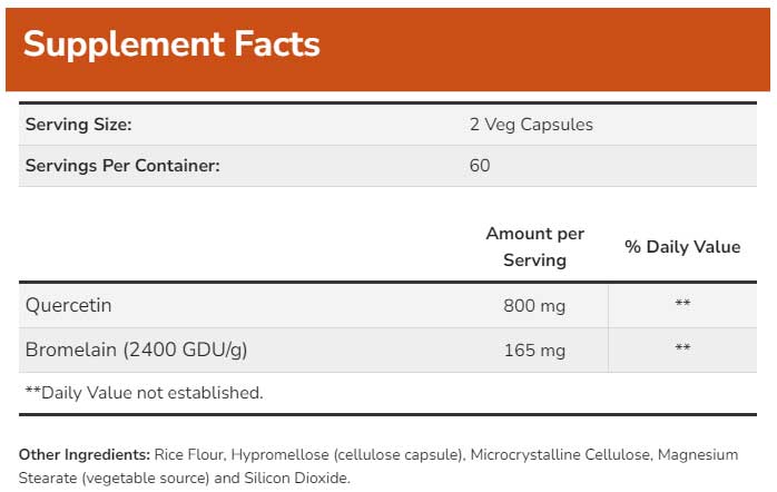 NOW Quercetin with Bromelain