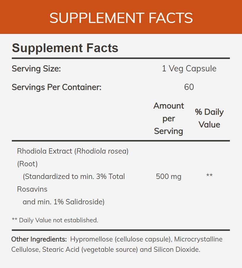NOW Rhodiola 500 mg