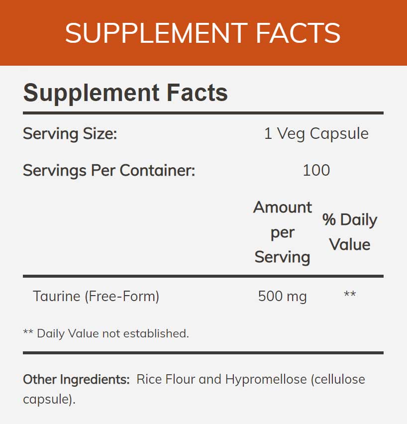 NOW Taurine 500 mg