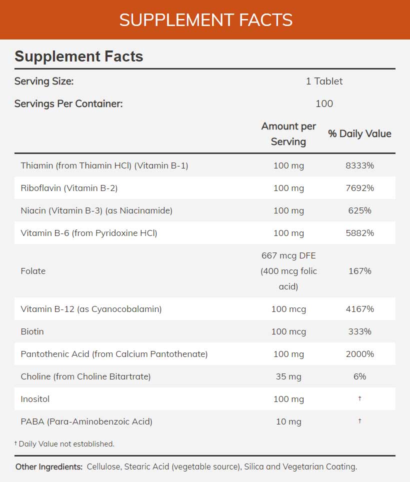 NOW B-100 Sustained Release Tablets