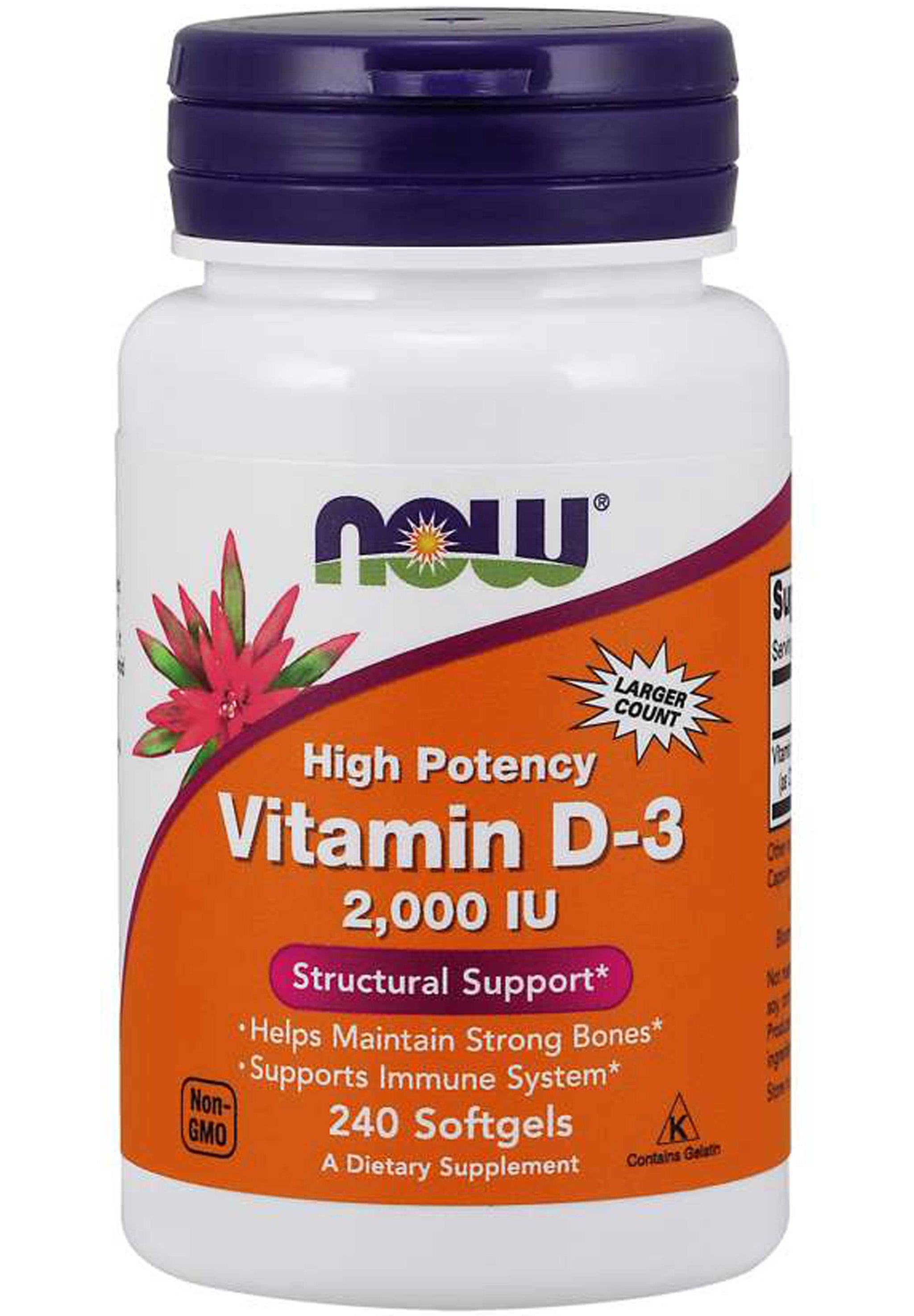 NOW Vitamin D-3 2,000 IU High Potency