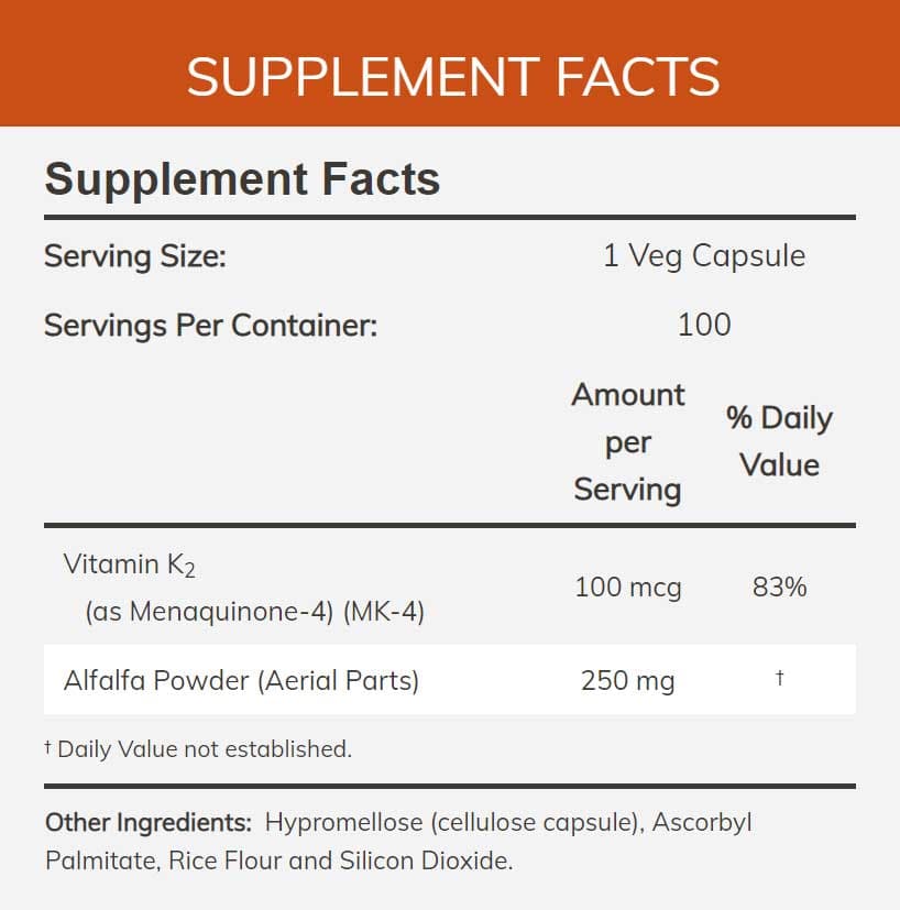 NOW Vitamin K-2 100 mcg