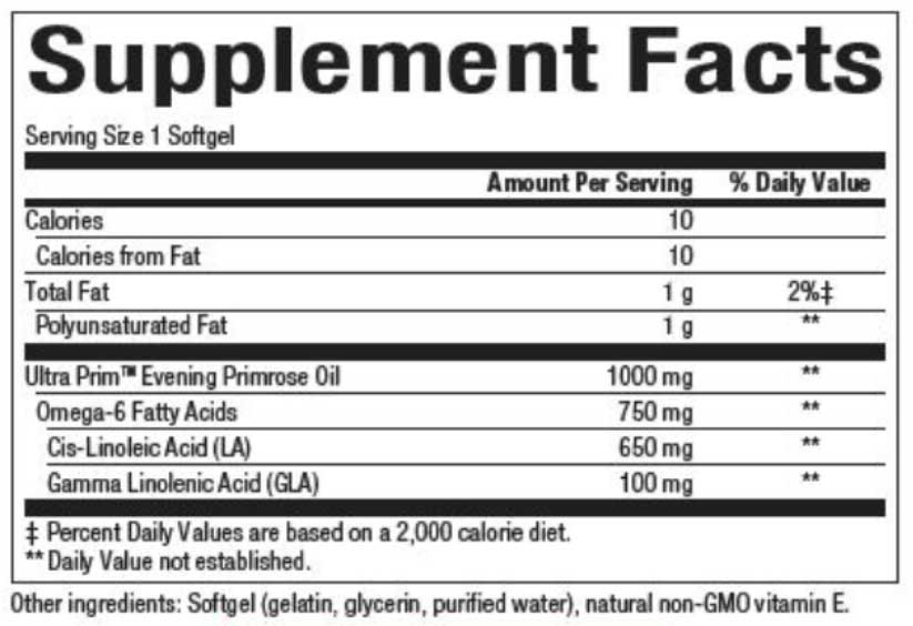 Natural Factors Ultra Prim Evening Primrose Oil 1000 mg
