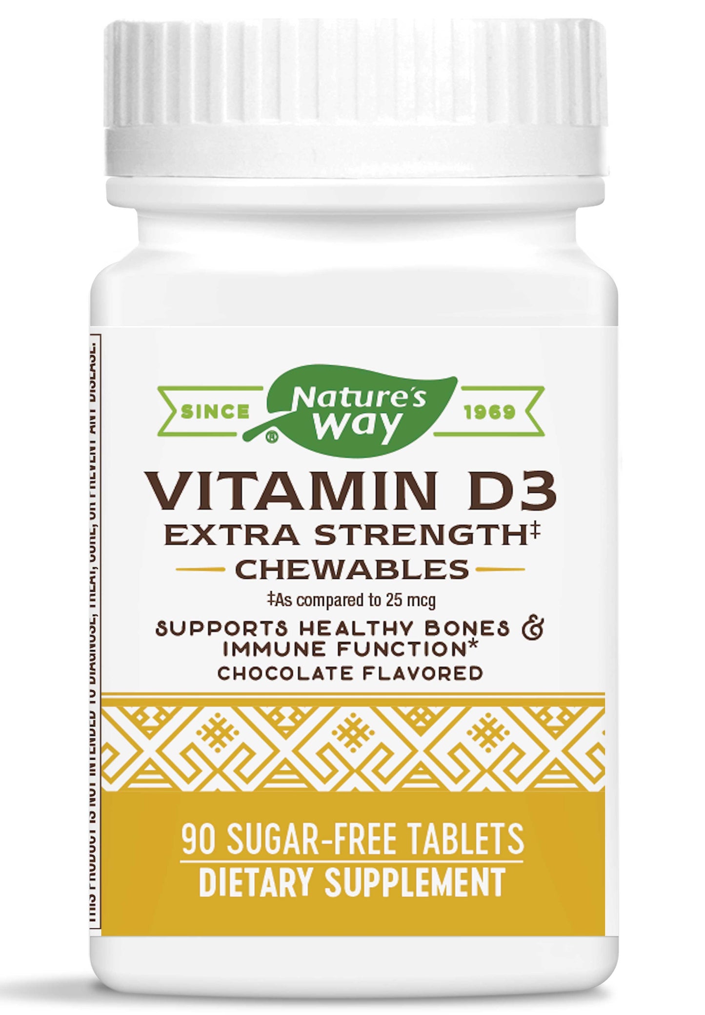 Nature's Way Vitamin D3 Extra Strength, Chocolate, Sugar-Free Chewable Tablets