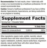 Nature's Way Vitamin D3 Extra Strength, Chocolate, Sugar-Free Chewable Tablets