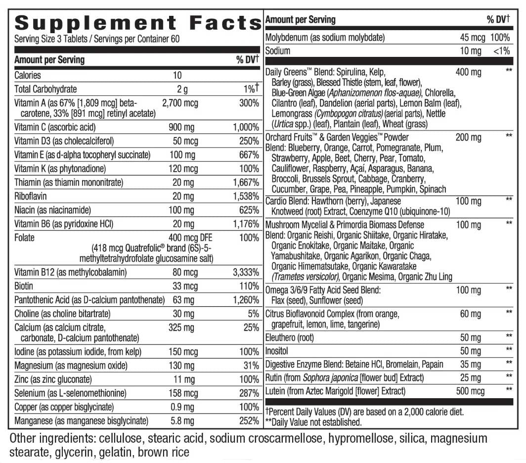 Nature's Way Alive! Max3 Potency Adult Complete Multivitamin (No Iron)