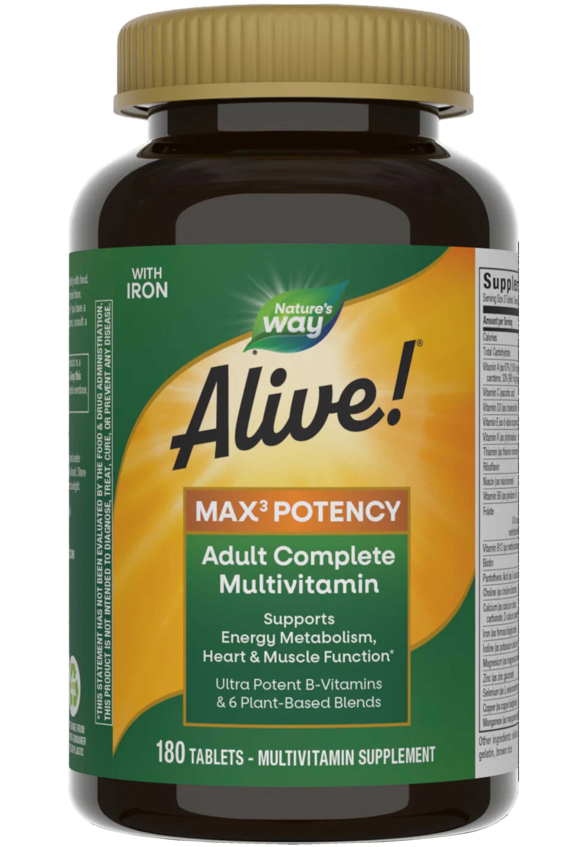 Nature's Way Alive! Max3 Potency Adult Complete Multivitamin (with iron)