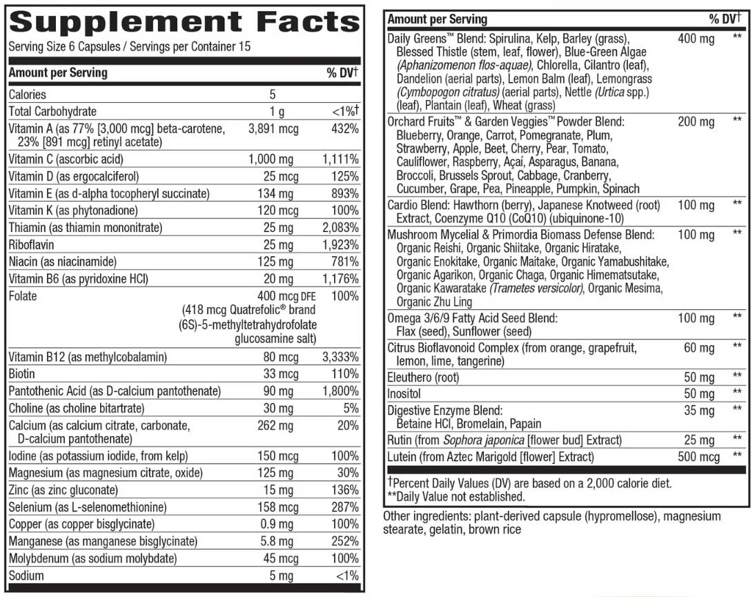 Nature's Way Alive! Max6 Potency Adult Complete Multivitamin (No Added Iron)