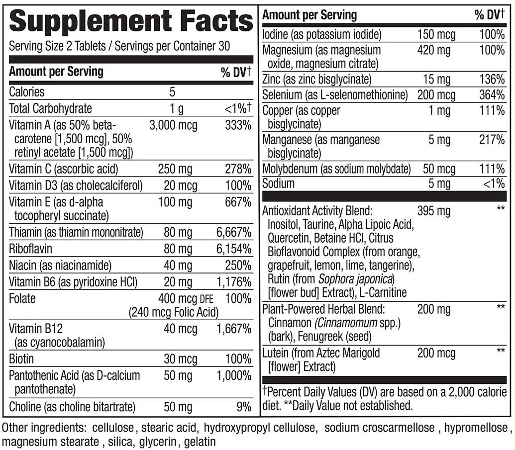 Nature's Way Completia Diabetic Multivitamin No Added Iron