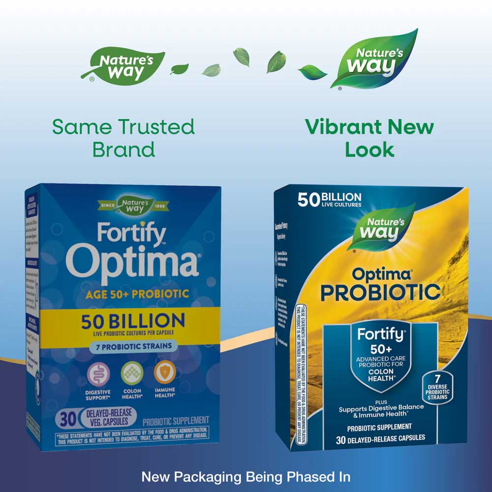 Nature's Way Optima Probiotic Fortify 50+ 50 Billion (Formerly Fortify Optima Adult 50+ 50 Billion Probiotic)
