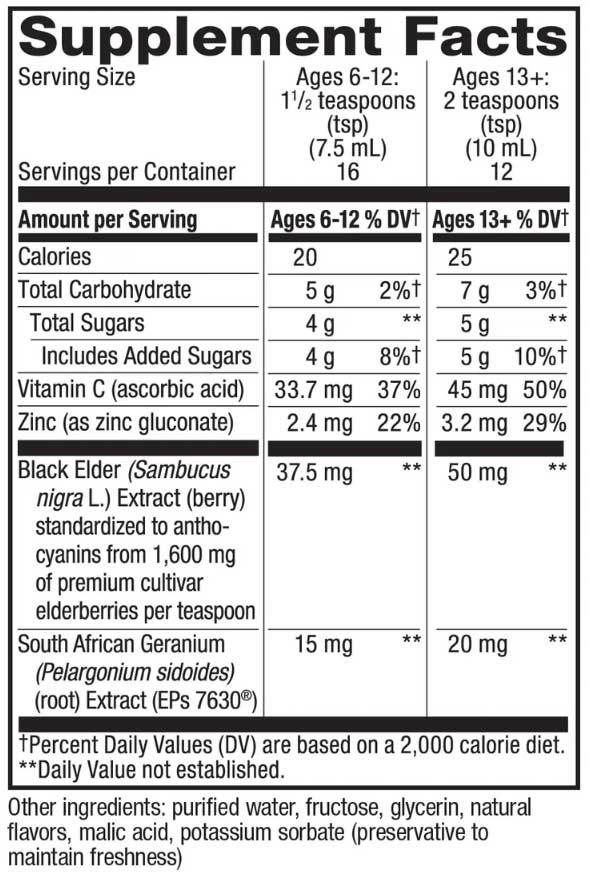 Nature's Way Sambucus Cough Relief + Immune Syrup