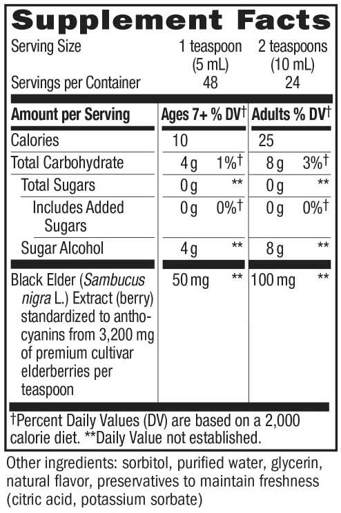 Nature's Way Sambucus Zero Sugar Traditional Immune Syrup