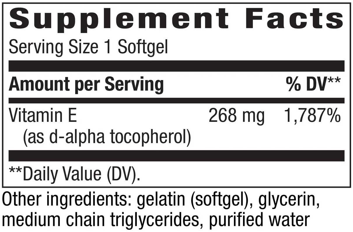 Nature's Way Vitamin E (D-Alpha Tocopherol)