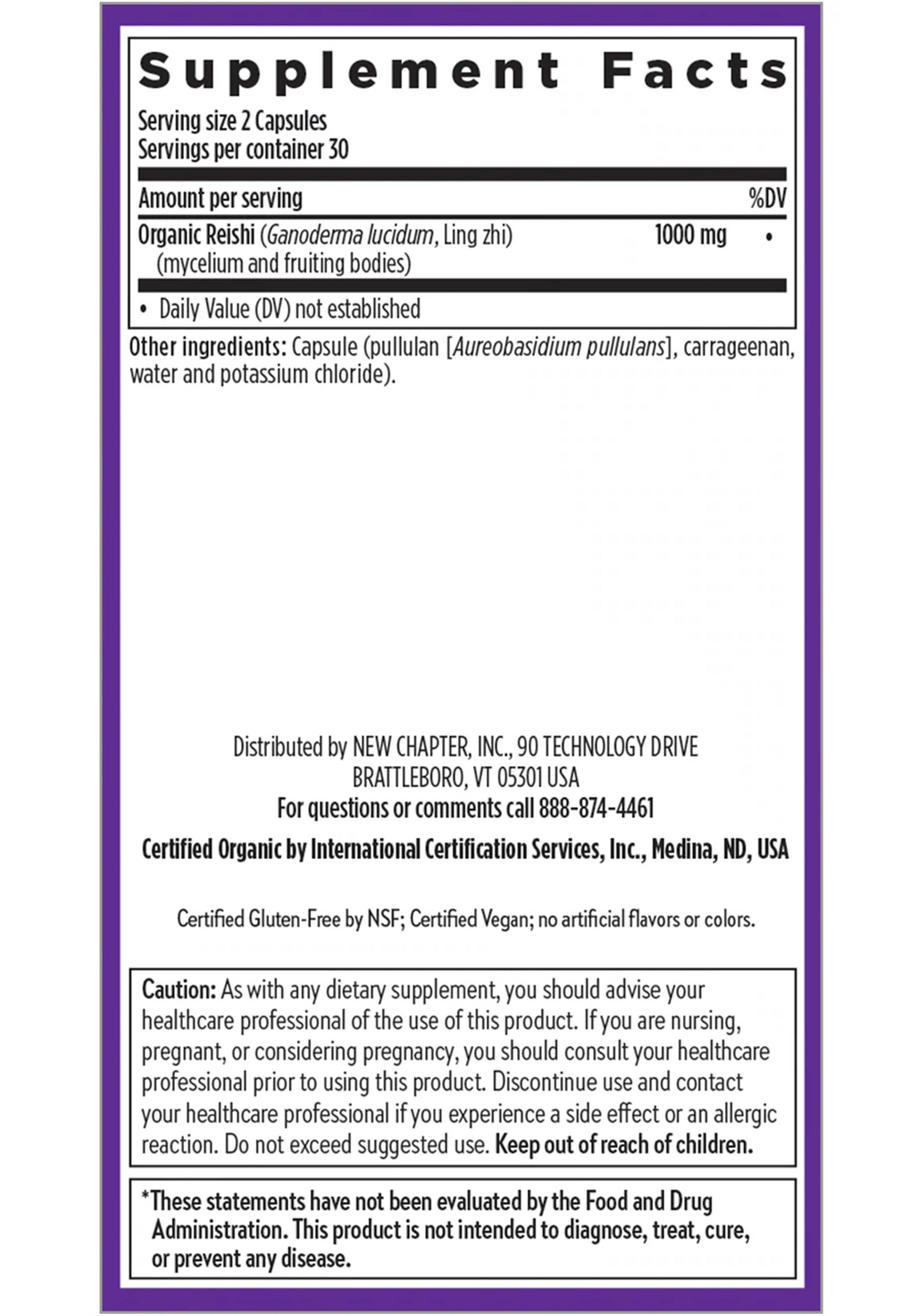 New Chapter Healthy Aging Reishi Mushroom Blend (Formerly LifeShield Reishi)