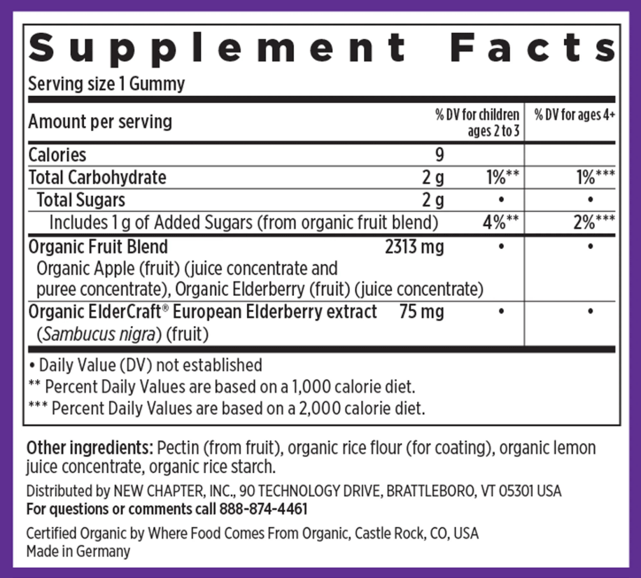 New Chapter Kids Organic Elderberry Whole-Food Gummies