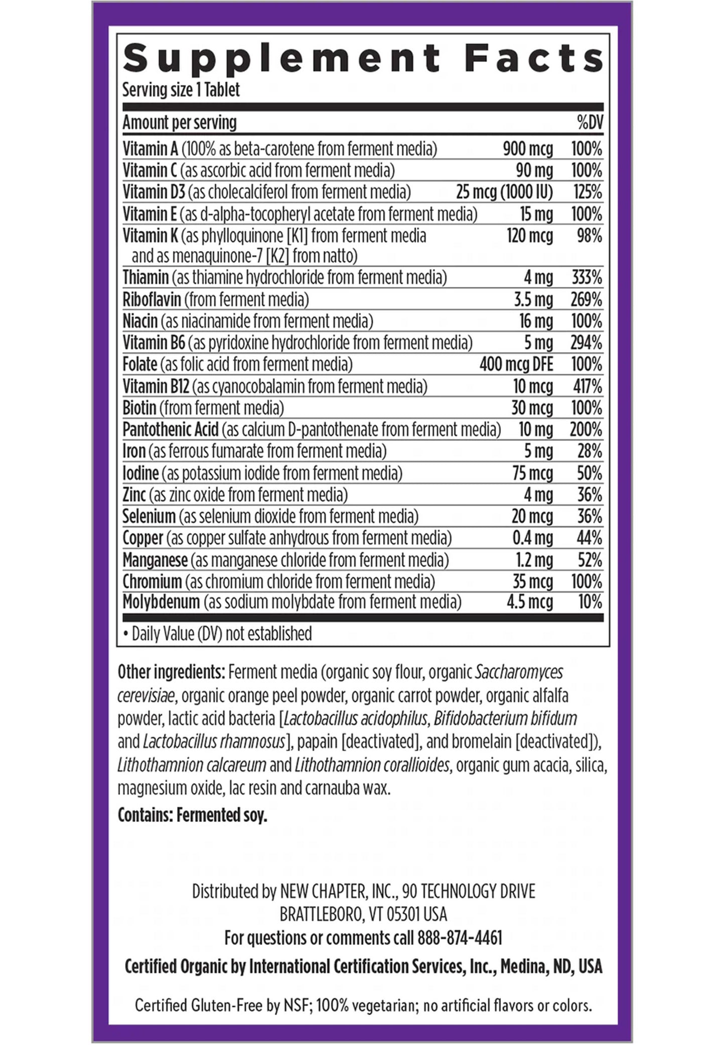 New Chapter One Daily Multivitamin