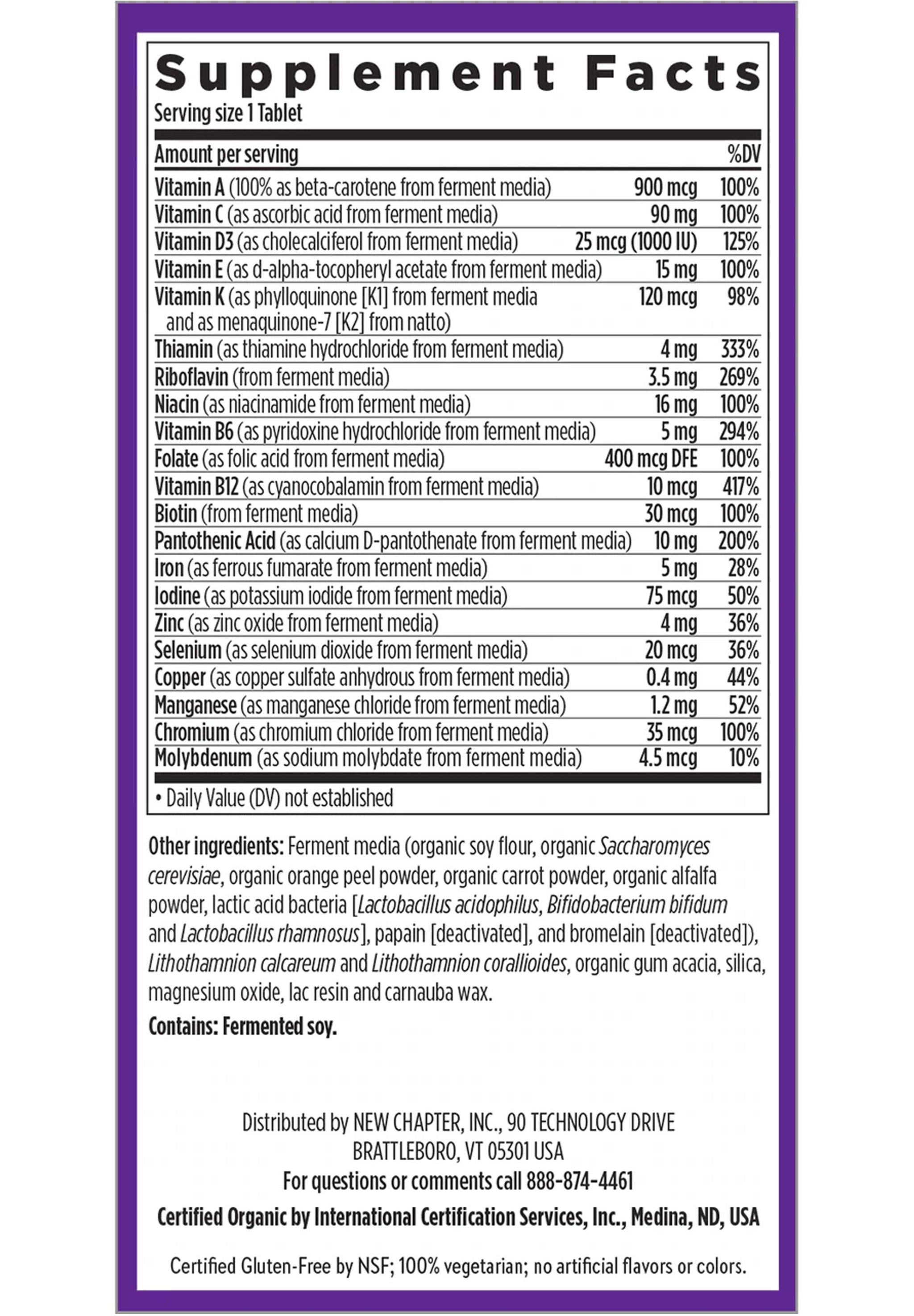 New Chapter One Daily Multivitamin