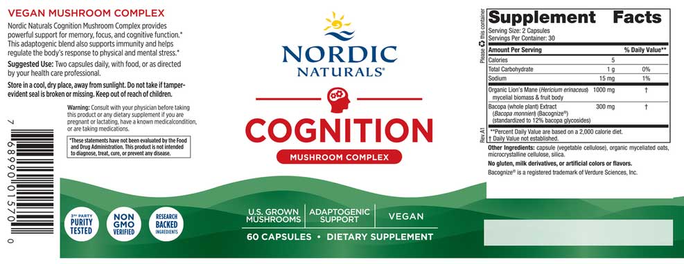 Nordic Naturals Cognition Mushroom Complex