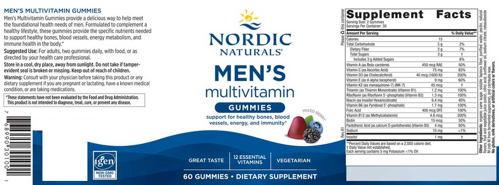 Nordic Naturals Men's Multivitamin Gummies