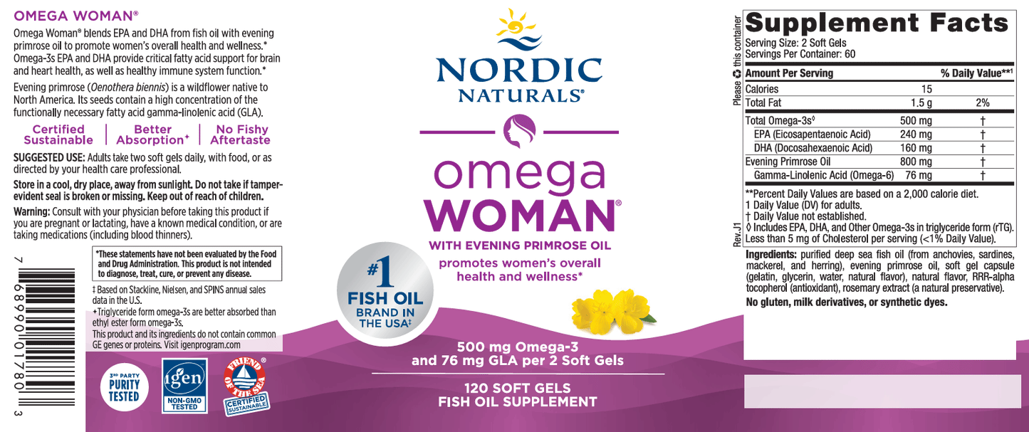 Nordic Naturals Omega Woman (Nordic Naturals Balanced Omega)