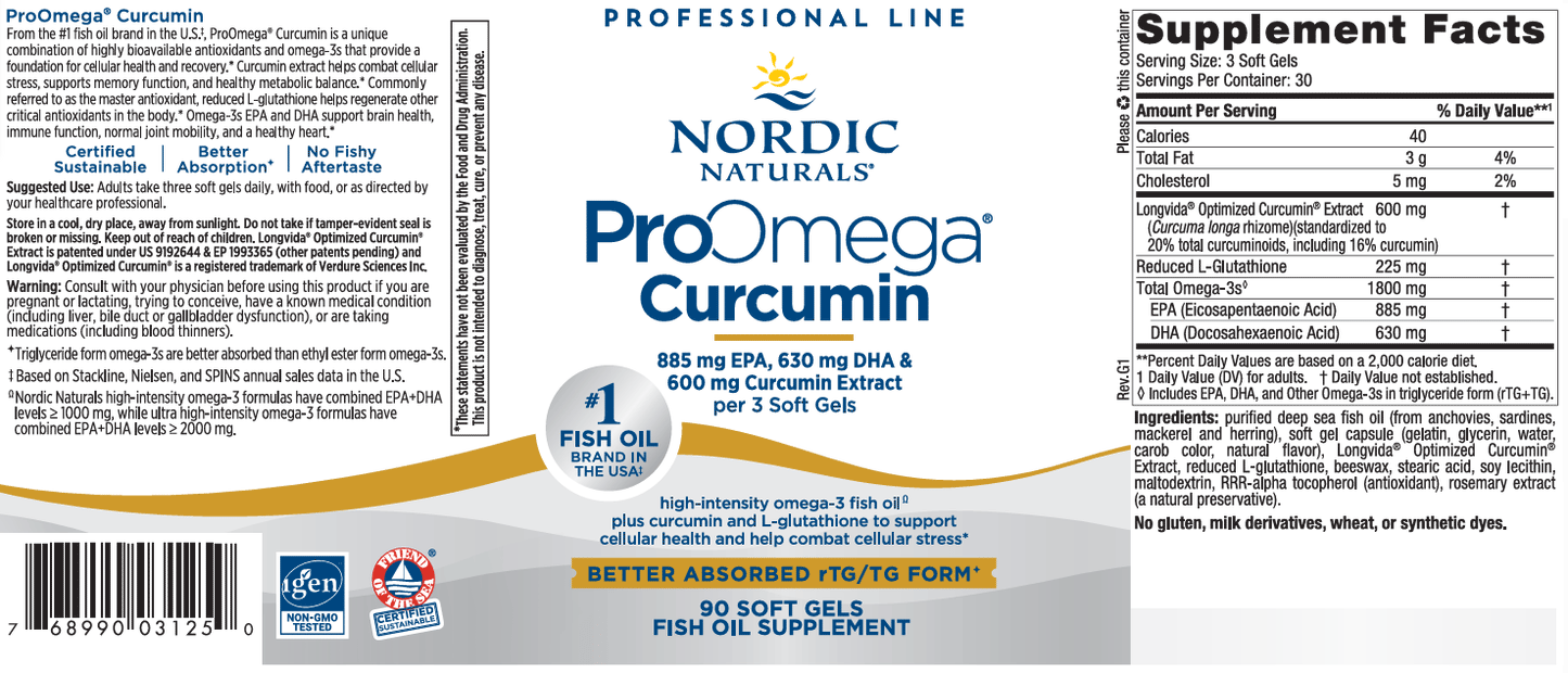 Nordic Naturals ProOmega Curcumin (Formerly ProOmega CRP)