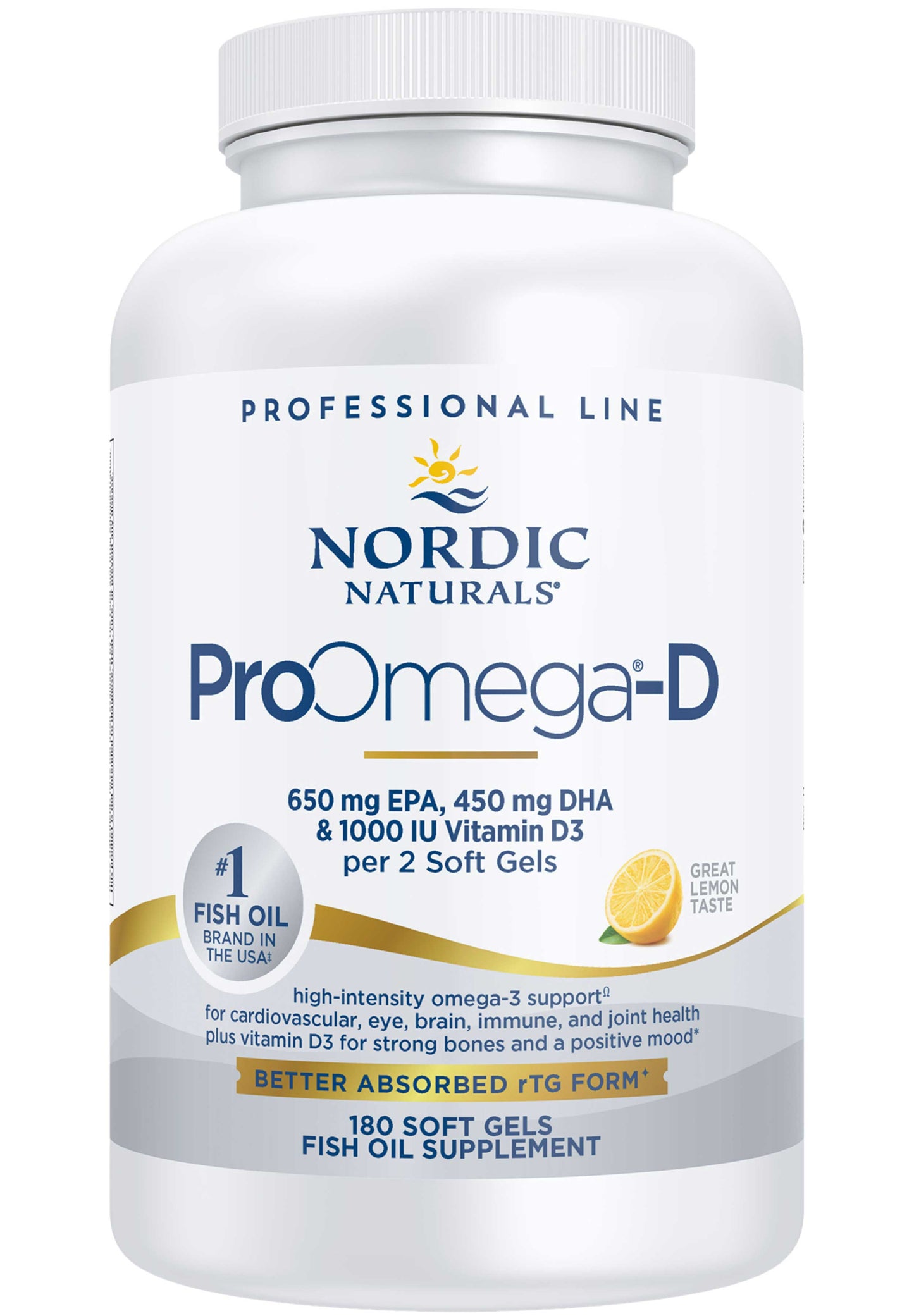 Nordic Naturals ProOmega-D Lemon 1000 mg