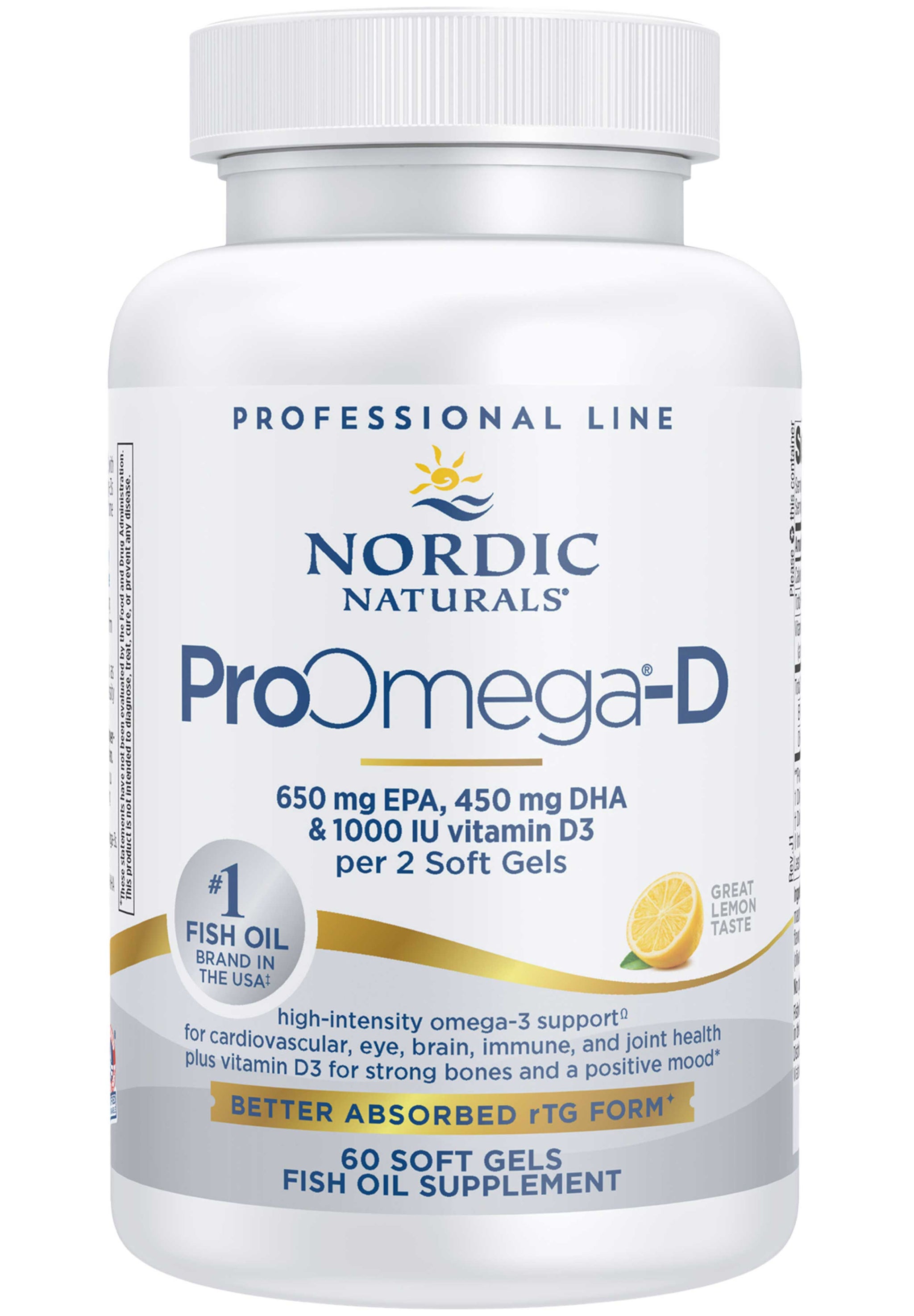 Nordic Naturals ProOmega-D Lemon 1000 mg
