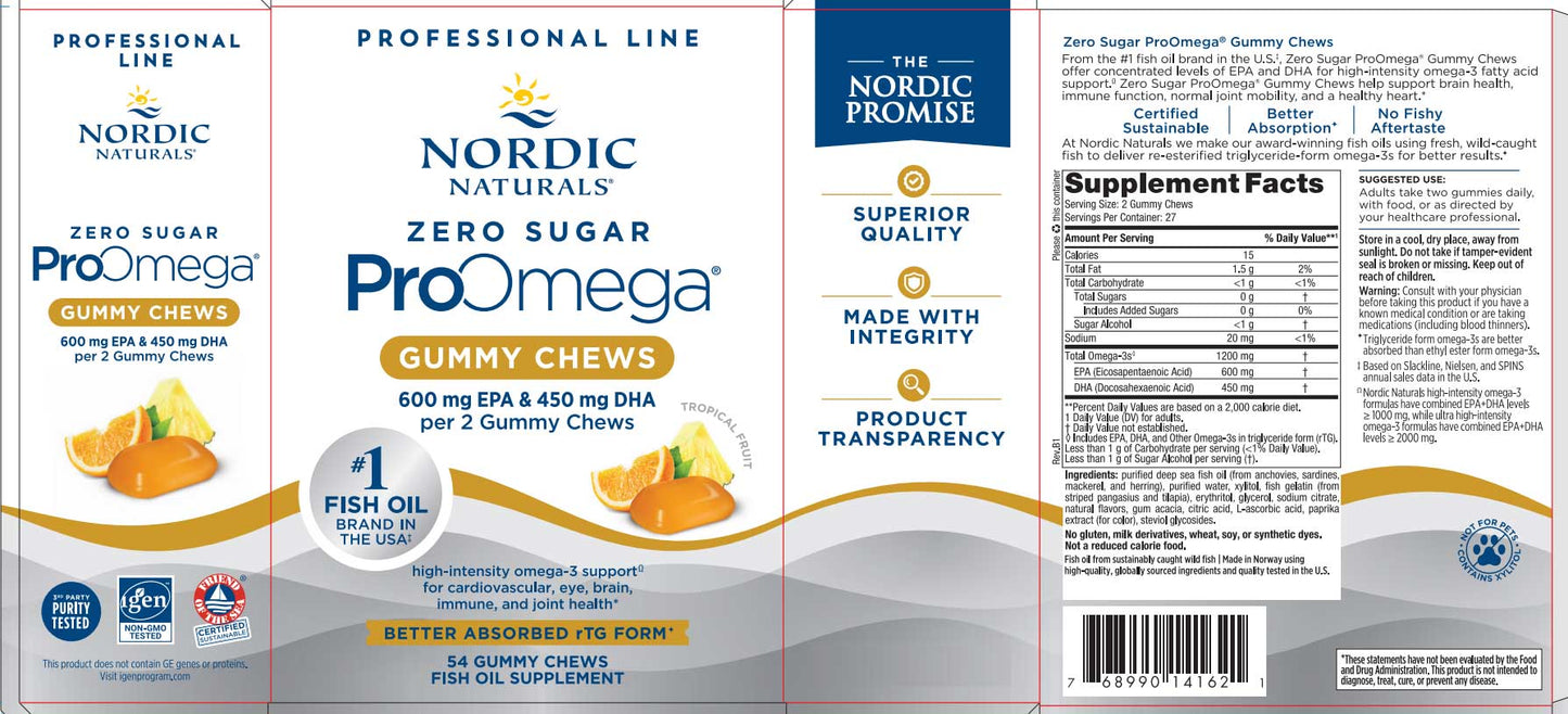Nordic Naturals Zero Sugar ProOmega Gummy Chews