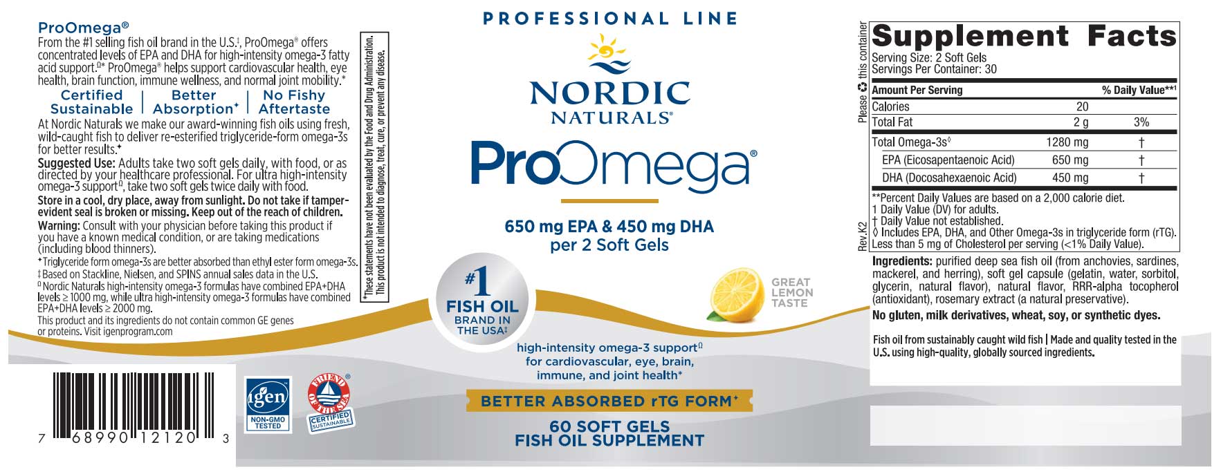 Nordic Naturals ProOmega Lemon