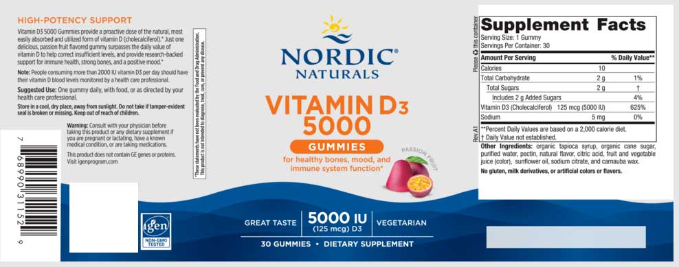 Nordic Naturals Vitamin D3 5000 Gummies