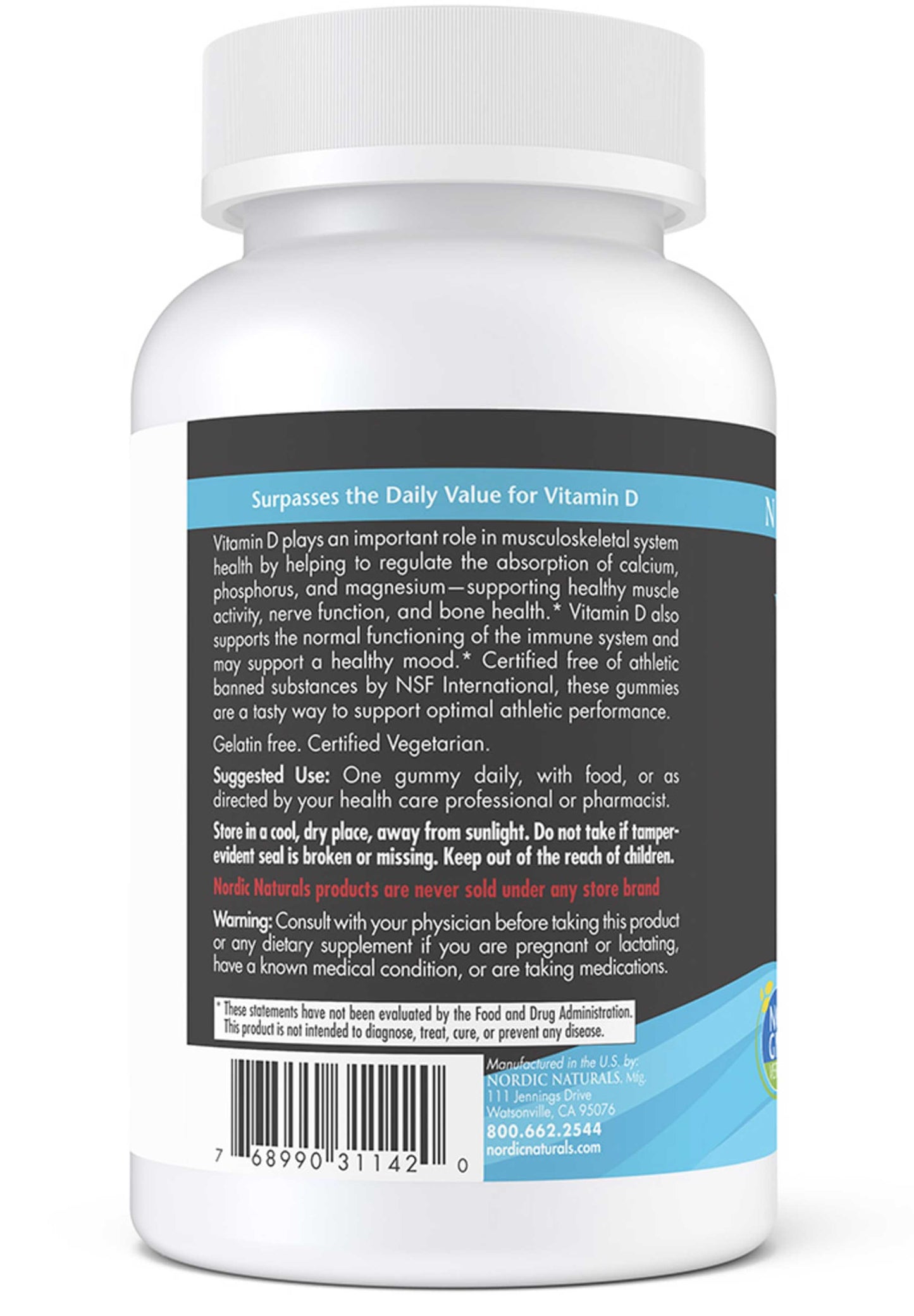 Nordic Naturals Vitamin D3 Gummies Sport