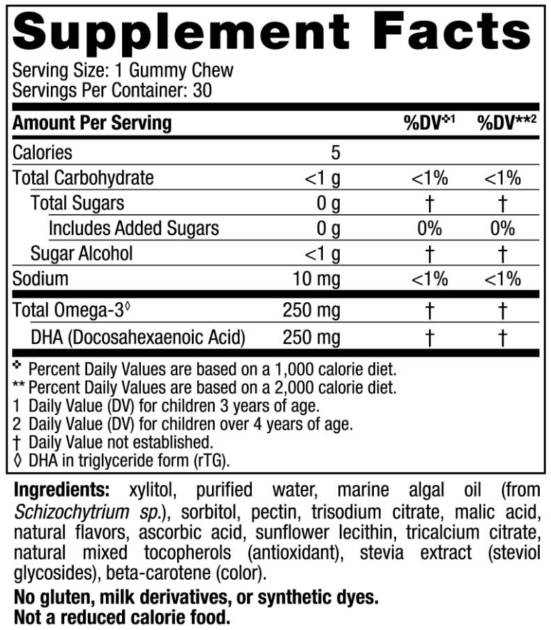 Nordic Naturals Zero Sugar Children's DHA™ Vegetarian Gummy Chews