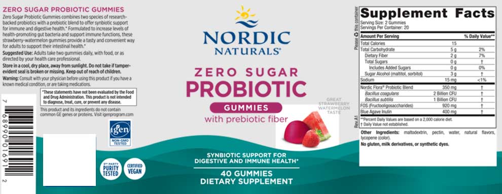 Nordic Naturals Zero Sugar Probiotic Gummies
