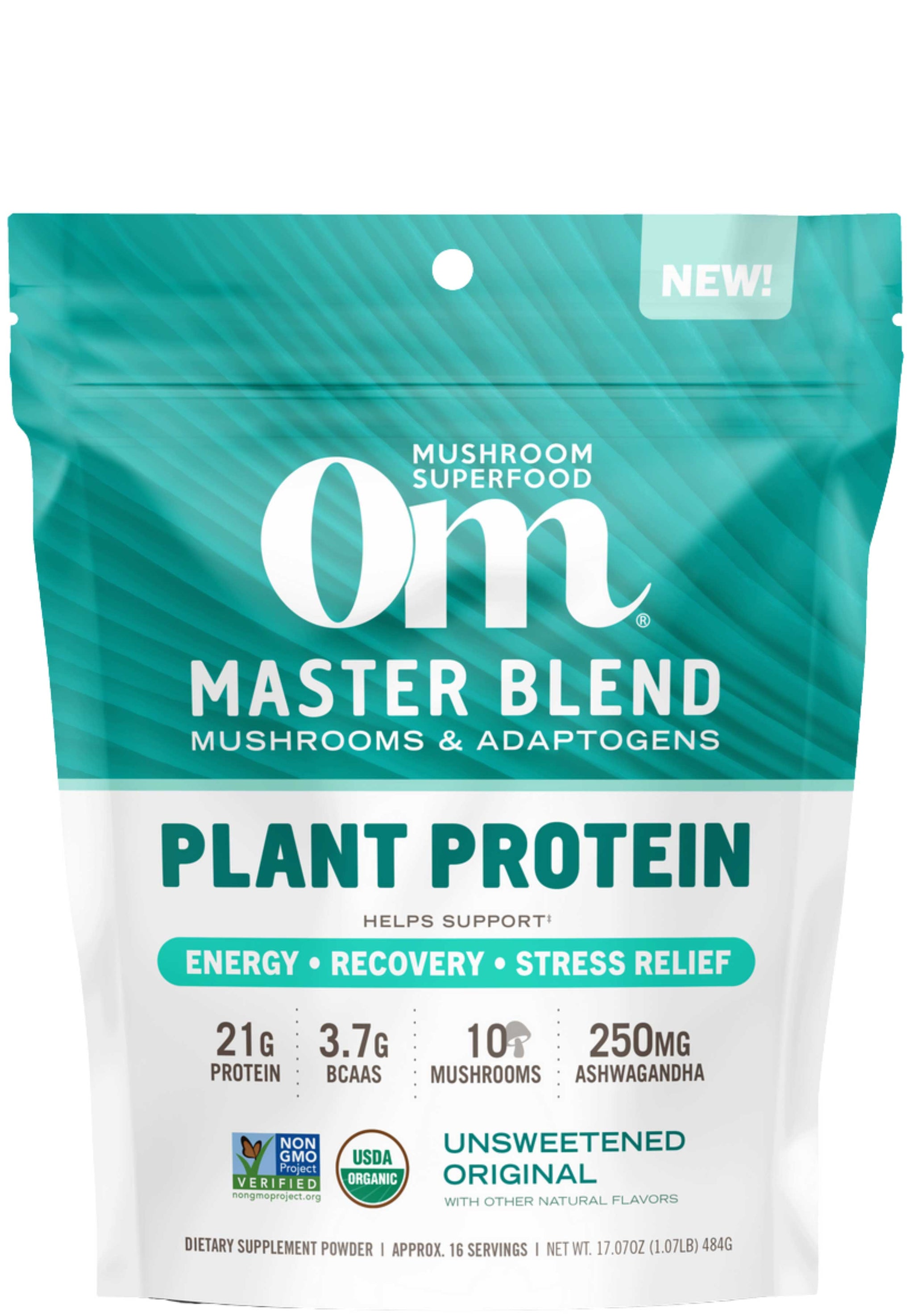 Om Mushroom Superfood Master Blend Plant Protein
