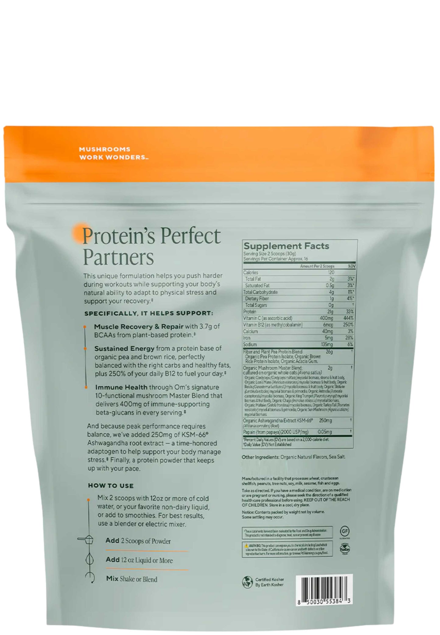 Om Mushroom Superfood Master Blend Plant Protein