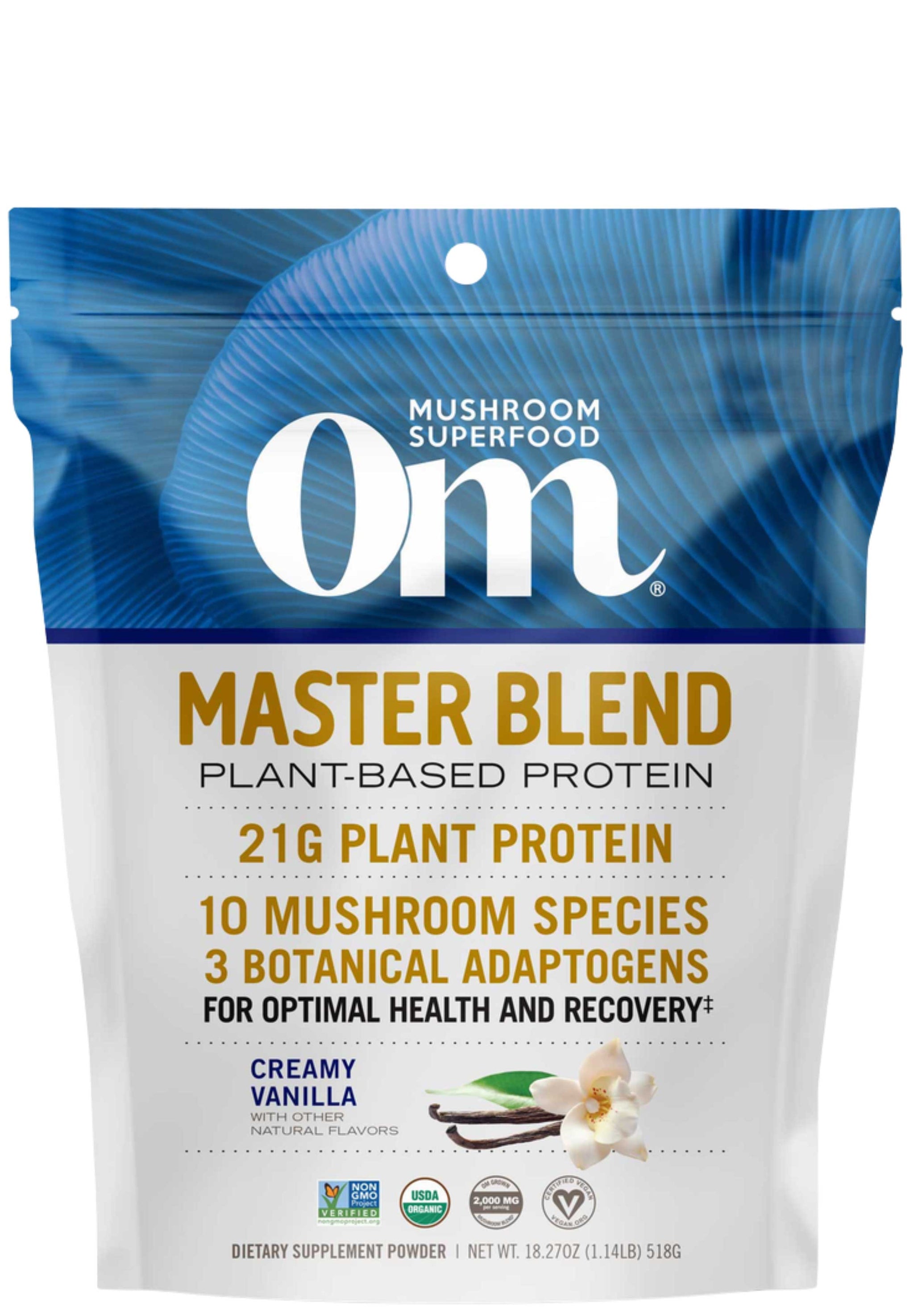 Om Mushroom Superfood Master Blend Vanilla Protein