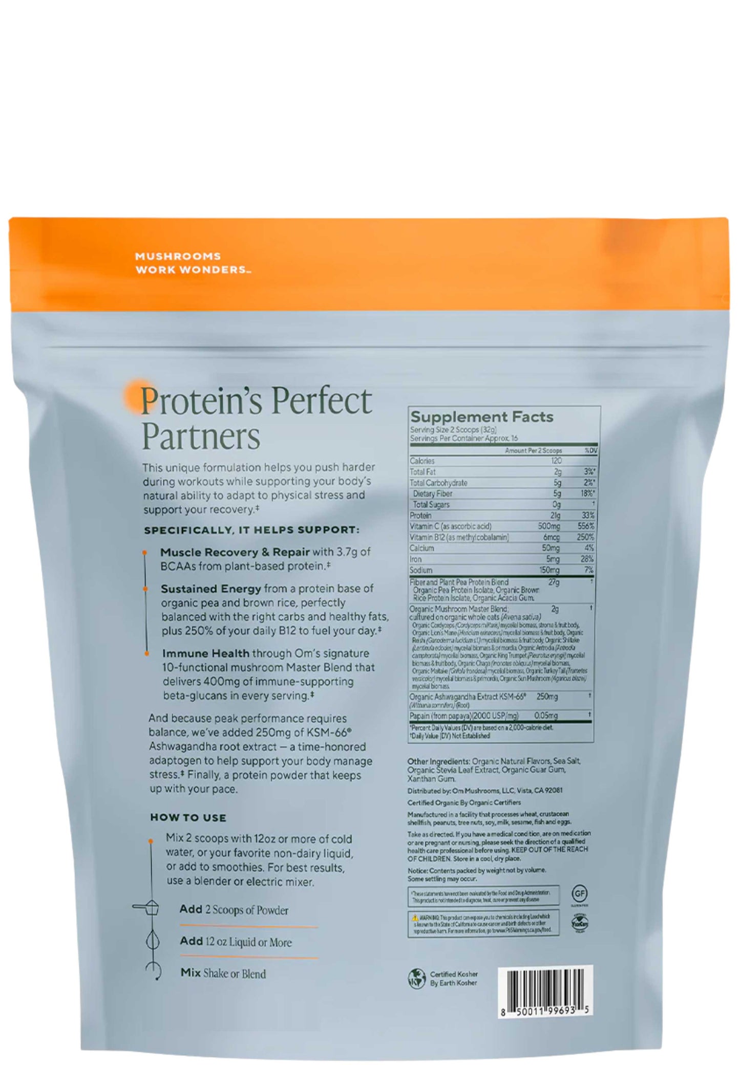 Om Mushroom Superfood Master Blend Vanilla Protein