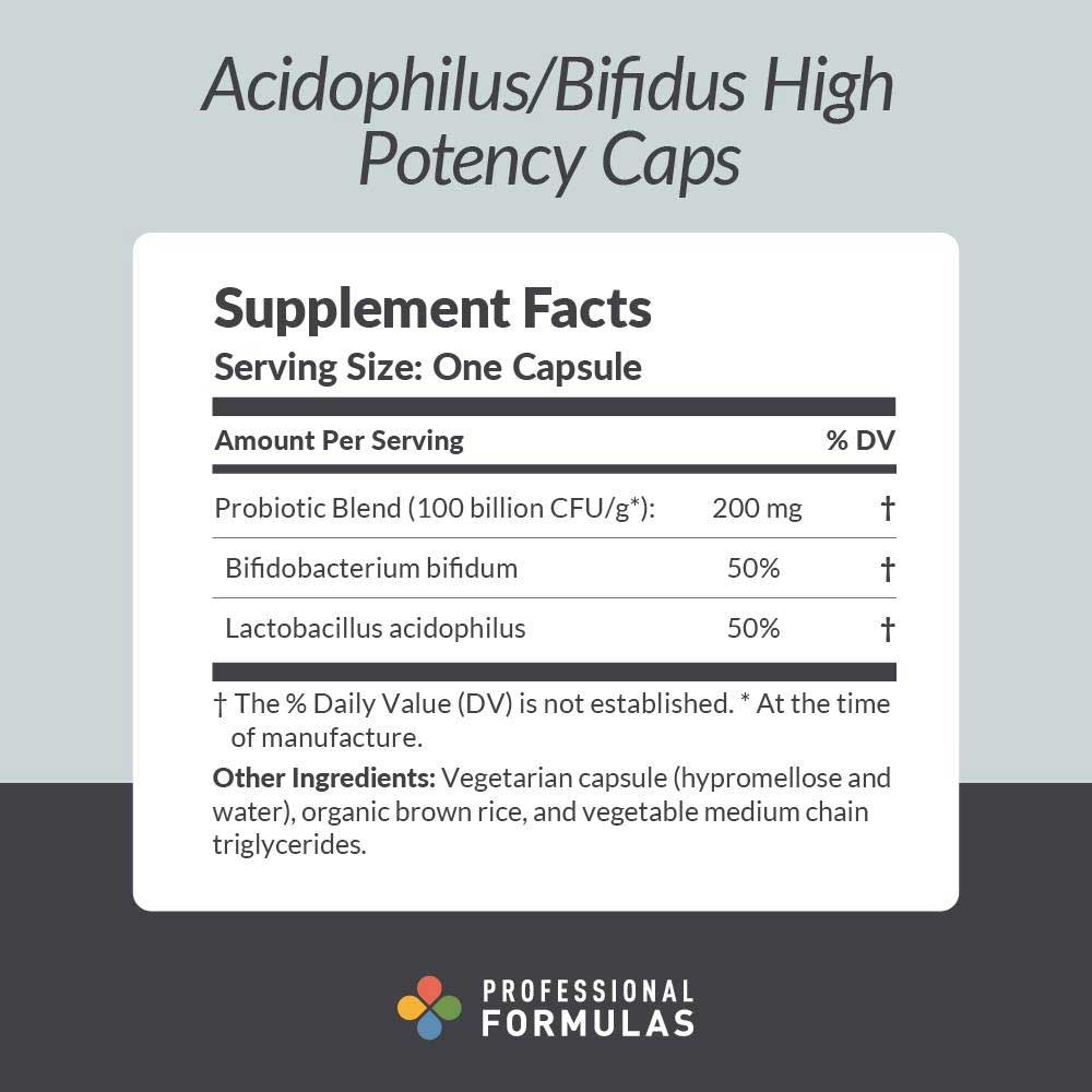 Professional Formulas Acidophilus/Bifidus High Potency Caps