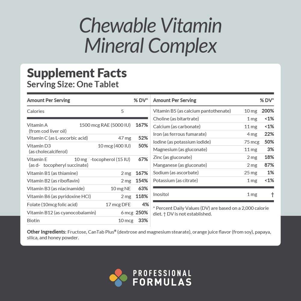 Professional Formulas Chewable Vitamin Mineral Complex