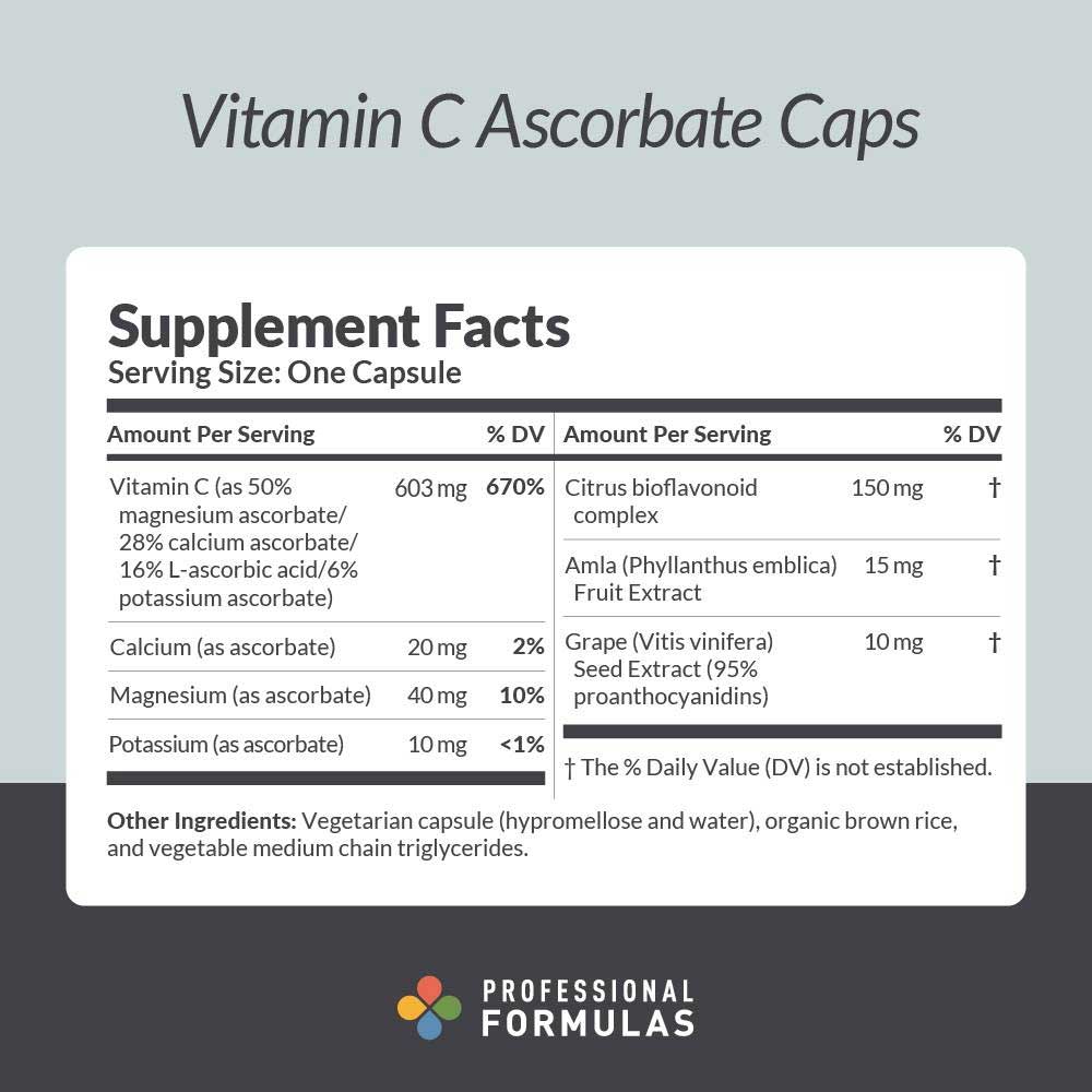 Professional Formulas Vitamin C Ascorbate Caps