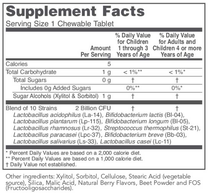 Protocol for Life Balance Chewable Probiotic